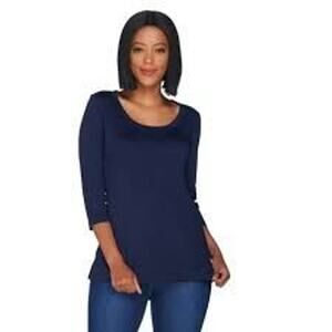 139 ANTHROPOLOGIE PECK & PECK NAVY NWT BLOUSE MED WN
